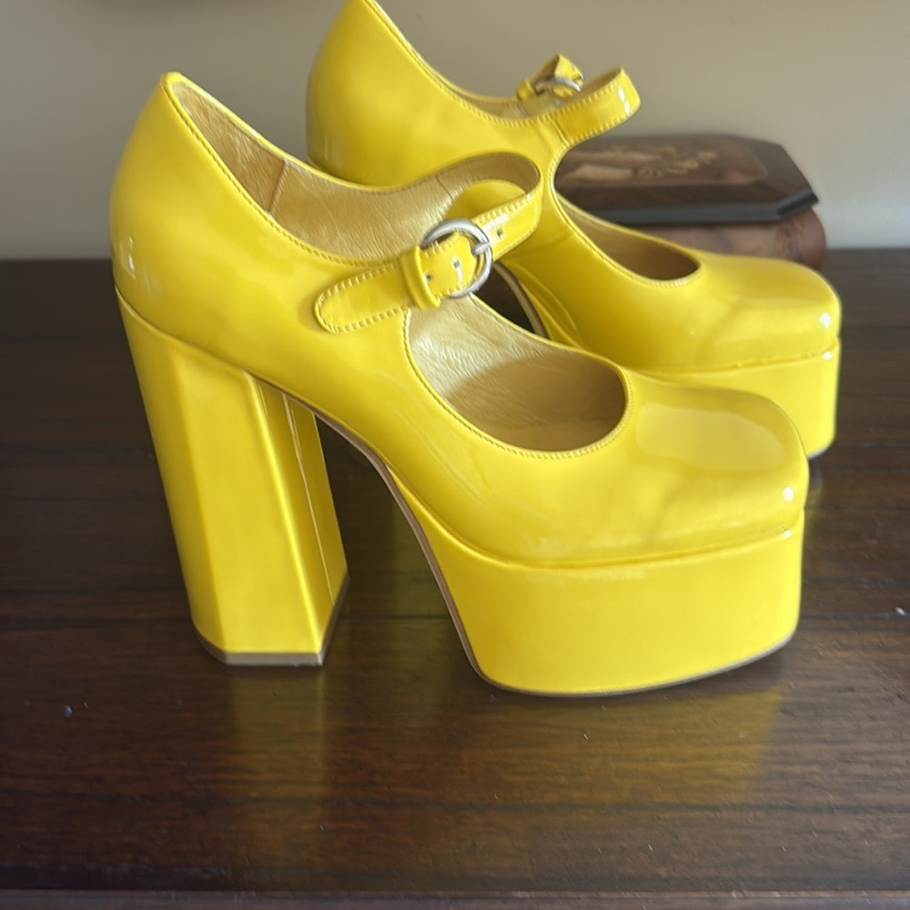 Jeffery Campbell Yellow Platform Mary Jane Shoes size 7 - Picture 2 of 7